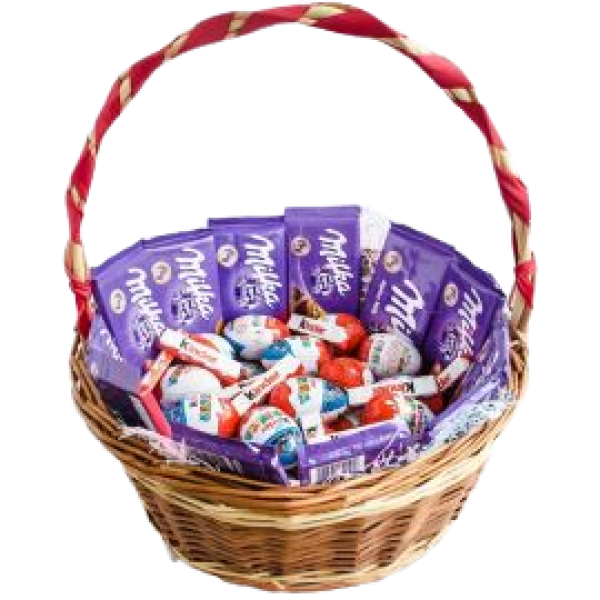 Корзина із кіндерів та солодощів Milka