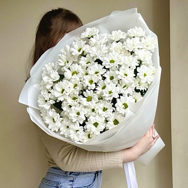 Букет із 17 білих маргариток/хризантем